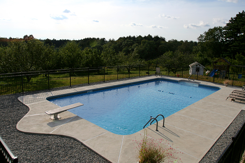 Swimming pool and stamped concrete project example 173